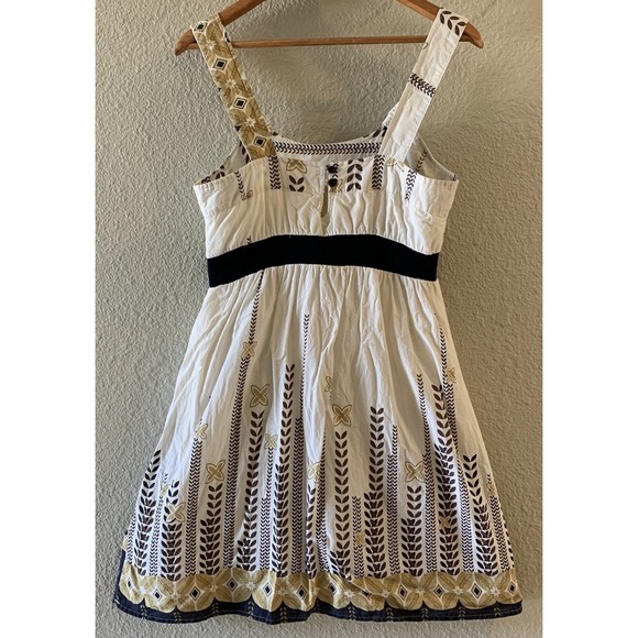 Studio Spa Women's Sz Large Neutral Cream Lightweight Cotton Summer Dress - Picture 2 of 12